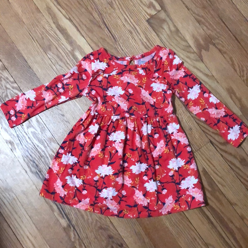 Old Navy red floral print dress
